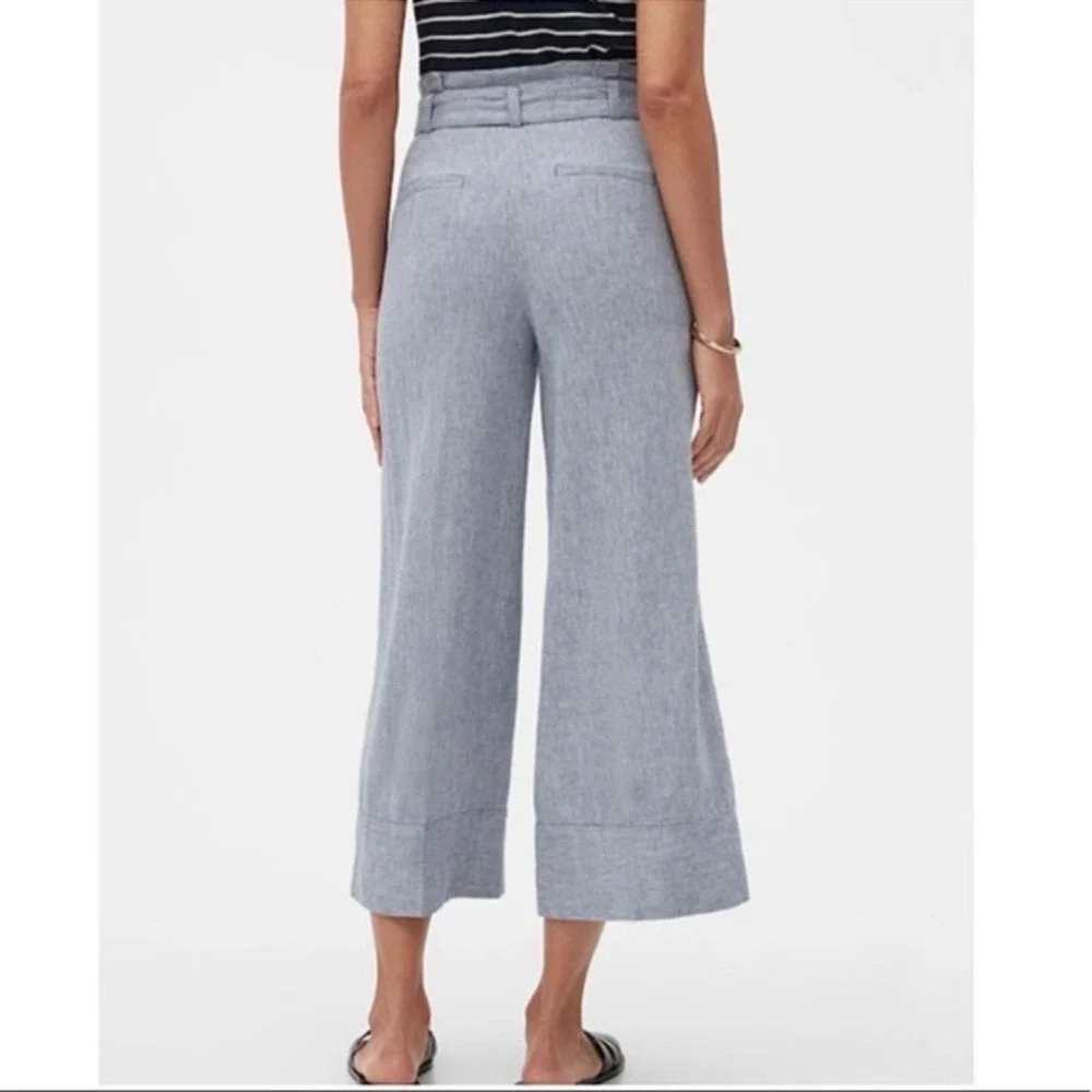 Banana Republic Blue Linen Blend Blake Crop Pants‎ Size 8